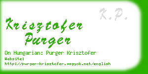 krisztofer purger business card